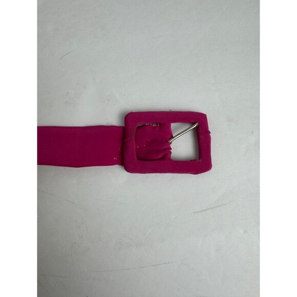 Hana Sung Bright Pink Shirt Dress Sz 12 Belted Hemmed 3/4 Sleeve Vintage Career - Picture 16 of 16